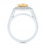 18k White Gold And 18K Gold Natural Yellow Diamond Engagement Ring - Front View -  103158 - Thumbnail