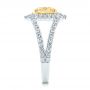 18k White Gold And 18K Gold Natural Yellow Diamond Engagement Ring - Side View -  103158 - Thumbnail