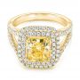 18k Yellow Gold And Platinum 18k Yellow Gold And Platinum Natural Yellow Diamond Engagement Ring - Flat View -  103158 - Thumbnail