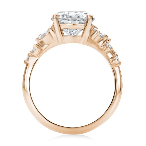 18k Rose Gold 18k Rose Gold Nature Inspired Diamond Cluster Engagement Ring - Front View -  108333 - Thumbnail