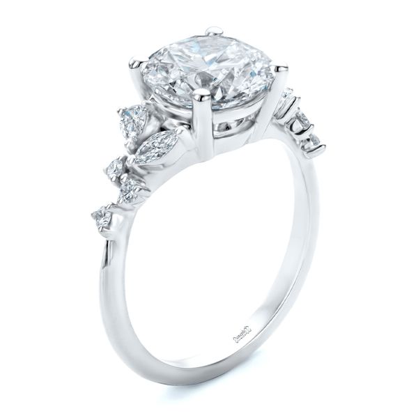 Nature Inspired Diamond Cluster Engagement Ring - Image