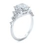 14k White Gold Nature Inspired Diamond Cluster Engagement Ring - Three-Quarter View -  108333 - Thumbnail