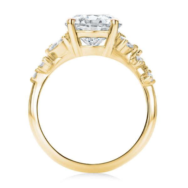 18k Yellow Gold 18k Yellow Gold Nature Inspired Diamond Cluster Engagement Ring - Front View -  108333 - Thumbnail