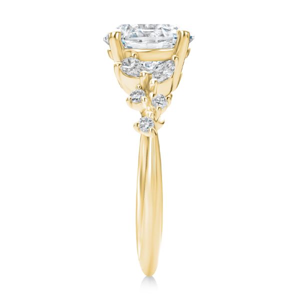 18k Yellow Gold 18k Yellow Gold Nature Inspired Diamond Cluster Engagement Ring - Side View -  108333 - Thumbnail
