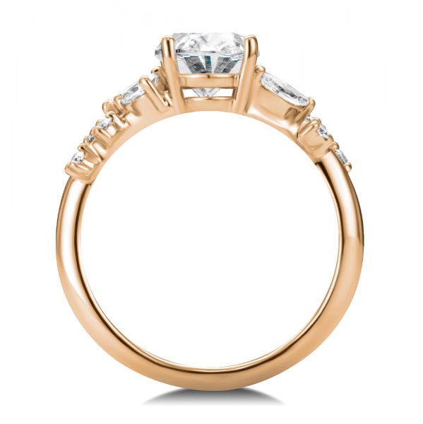 18k Rose Gold 18k Rose Gold Nature Inspired Engagement Ring - Front View - 107721