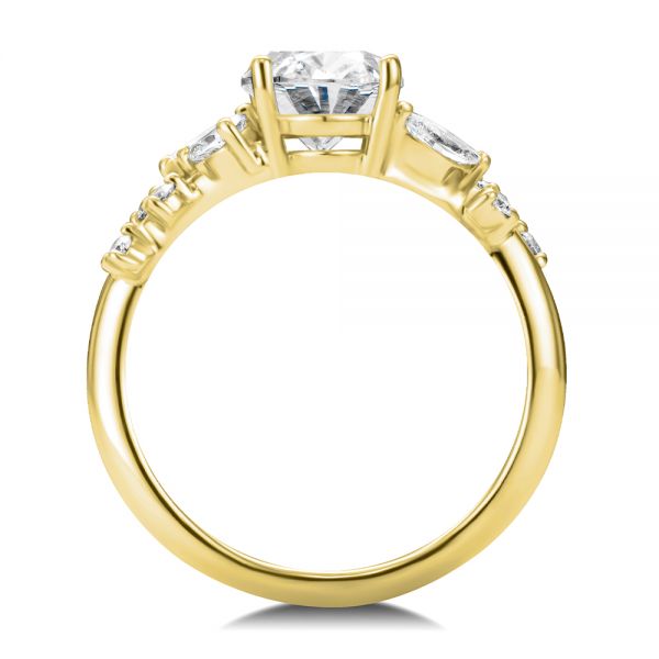 18k Yellow Gold 18k Yellow Gold Nature Inspired Engagement Ring - Front View - 107721