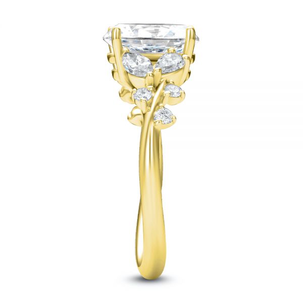 18k Yellow Gold 18k Yellow Gold Nature Inspired Engagement Ring - Side View - 107721