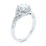 14k White Gold 14k White Gold Octagon Halo Diamond Engagement Ring - Three-Quarter View -  105794 - Thumbnail