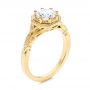 18k Yellow Gold 18k Yellow Gold Octagon Halo Diamond Engagement Ring - Three-Quarter View -  105794 - Thumbnail