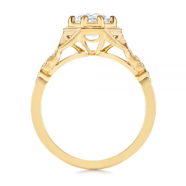 18k Yellow Gold 18k Yellow Gold Octagon Halo Diamond Engagement Ring - Front View -  105794