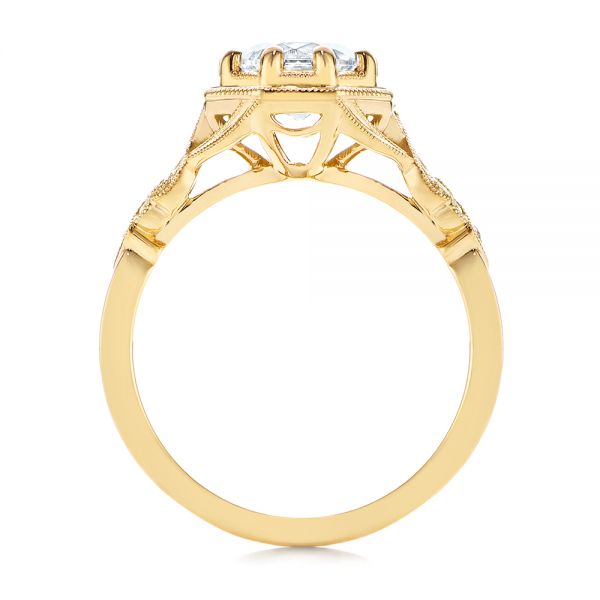 14k Yellow Gold 14k Yellow Gold Octagon Halo Diamond Engagement Ring - Front View -  105794