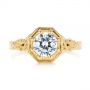 18k Yellow Gold 18k Yellow Gold Octagon Halo Diamond Engagement Ring - Top View -  105794 - Thumbnail