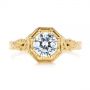 14k Yellow Gold 14k Yellow Gold Octagon Halo Diamond Engagement Ring - Top View -  105794 - Thumbnail