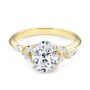 14k Yellow Gold Organic Cluster Diamond Engagement Ring - Flat View -  107726 - Thumbnail