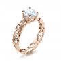 18k Rose Gold 18k Rose Gold Organic Diamond Engagement Ring - Three-Quarter View -  1176 - Thumbnail