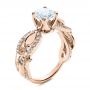 14k Rose Gold 14k Rose Gold Organic Diamond Engagement Ring - Three-Quarter View -  1289 - Thumbnail
