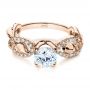 18k Rose Gold 18k Rose Gold Organic Diamond Engagement Ring - Flat View -  1289 - Thumbnail