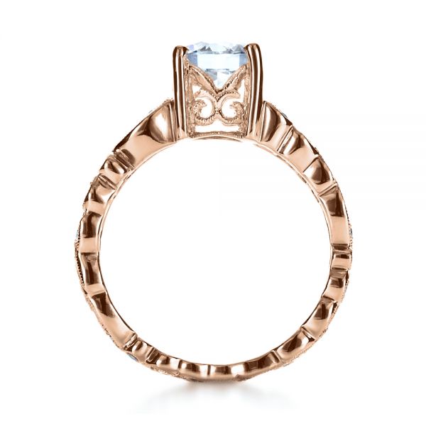18k Rose Gold 18k Rose Gold Organic Diamond Engagement Ring - Front View -  1174