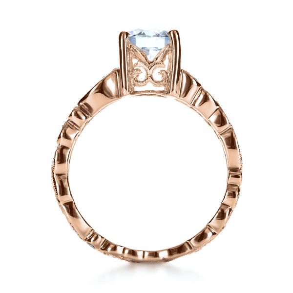 18k Rose Gold 18k Rose Gold Organic Diamond Engagement Ring - Front View - 1174