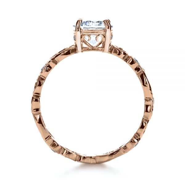 14k Rose Gold 14k Rose Gold Organic Diamond Engagement Ring - Front View -  1176