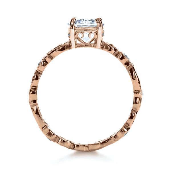 18k Rose Gold 18k Rose Gold Organic Diamond Engagement Ring - Front View - 1176