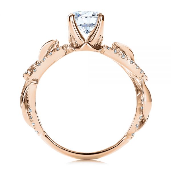 14k Rose Gold 14k Rose Gold Organic Diamond Engagement Ring - Front View -  1289