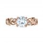 14k Rose Gold 14k Rose Gold Organic Diamond Engagement Ring - Top View -  1174 - Thumbnail