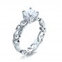 18k White Gold Organic Diamond Engagement Ring - Three-Quarter View -  1176 - Thumbnail