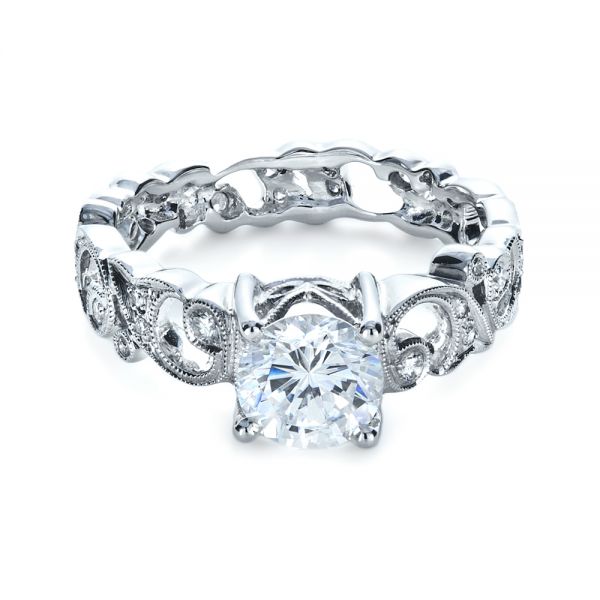  Platinum Platinum Organic Diamond Engagement Ring - Flat View -  1174
