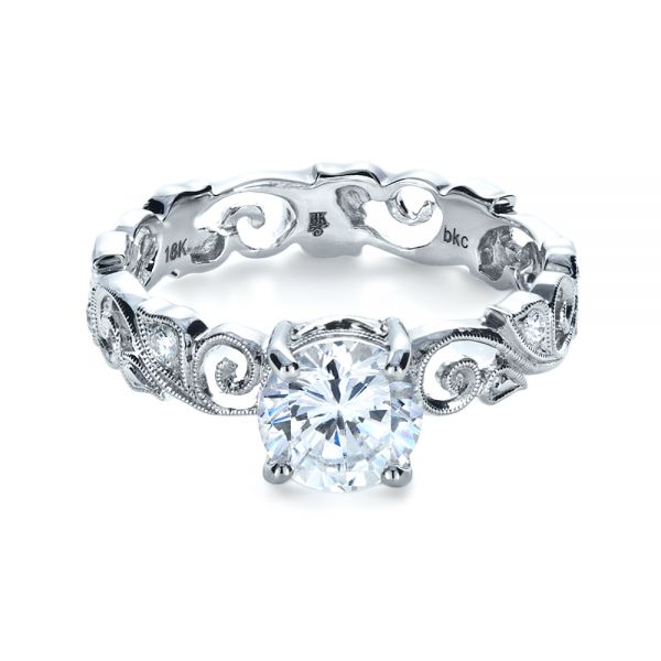  Platinum Platinum Organic Diamond Engagement Ring - Flat View -  1176