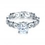 18k White Gold Organic Diamond Engagement Ring - Flat View -  1176 - Thumbnail