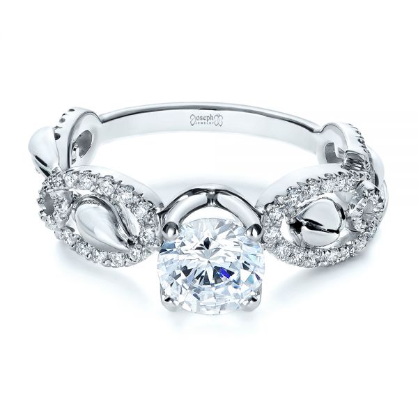  Platinum Platinum Organic Diamond Engagement Ring - Flat View -  1289