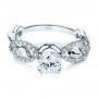 14k White Gold Organic Diamond Engagement Ring - Flat View -  1289 - Thumbnail