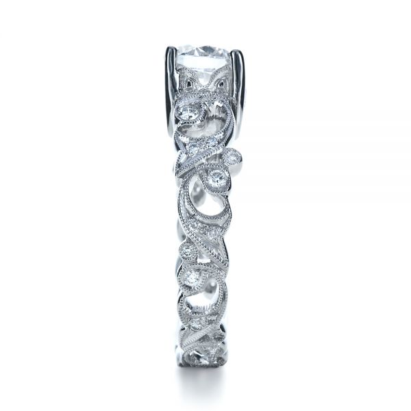  Platinum Platinum Organic Diamond Engagement Ring - Side View -  1174