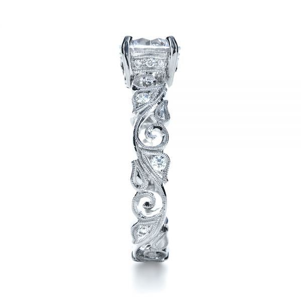 18k White Gold Organic Diamond Engagement Ring - Side View - 1176