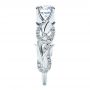 14k White Gold Organic Diamond Engagement Ring - Side View -  1289 - Thumbnail