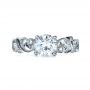 18k White Gold Organic Diamond Engagement Ring - Top View -  1174 - Thumbnail