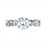 18k White Gold Organic Diamond Engagement Ring - Top View -  1176 - Thumbnail