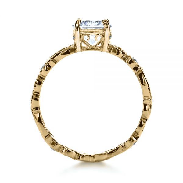 18k Yellow Gold 18k Yellow Gold Organic Diamond Engagement Ring - Front View -  1176