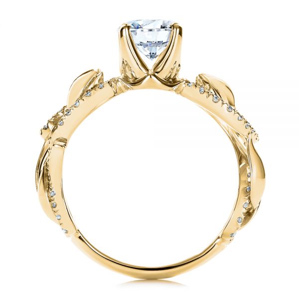 14k Yellow Gold 14k Yellow Gold Organic Diamond Engagement Ring - Front View -  1289