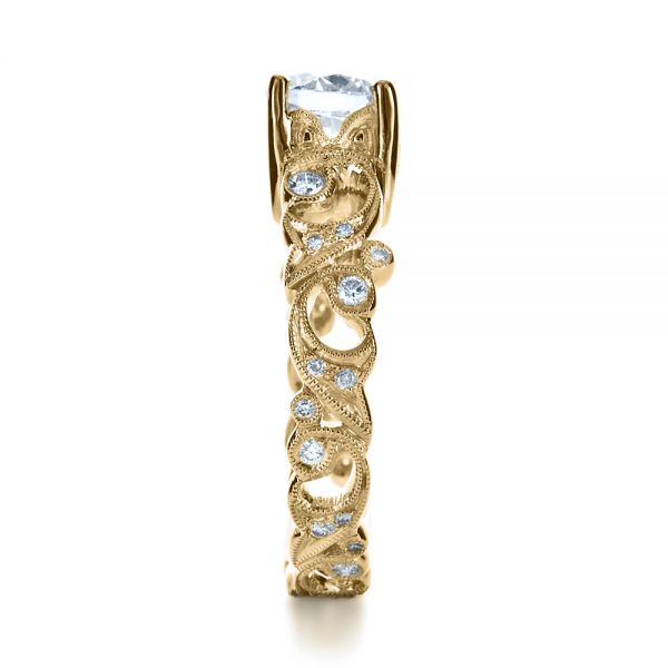 14k Yellow Gold 14k Yellow Gold Organic Diamond Engagement Ring - Side View - 1174