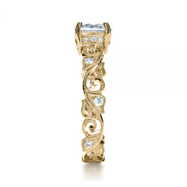 14k Yellow Gold 14k Yellow Gold Organic Diamond Engagement Ring - Side View - 1176