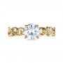 18k Yellow Gold 18k Yellow Gold Organic Diamond Engagement Ring - Top View -  1176 - Thumbnail