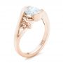 14k Rose Gold 14k Rose Gold Organic Leaf Solitaire Diamond Engagement Ring - Three-Quarter View -  102411 - Thumbnail
