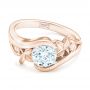 14k Rose Gold 14k Rose Gold Organic Leaf Solitaire Diamond Engagement Ring - Flat View -  102411 - Thumbnail