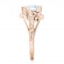 18k Rose Gold 18k Rose Gold Organic Leaf Solitaire Diamond Engagement Ring - Side View -  102580 - Thumbnail