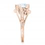 14k Rose Gold 14k Rose Gold Organic Leaf Solitaire Diamond Engagement Ring - Side View -  102580 - Thumbnail