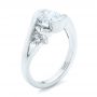 18k White Gold 18k White Gold Organic Leaf Solitaire Diamond Engagement Ring - Three-Quarter View -  102411 - Thumbnail