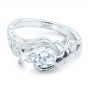  Platinum Platinum Organic Leaf Solitaire Diamond Engagement Ring - Flat View -  102580 - Thumbnail