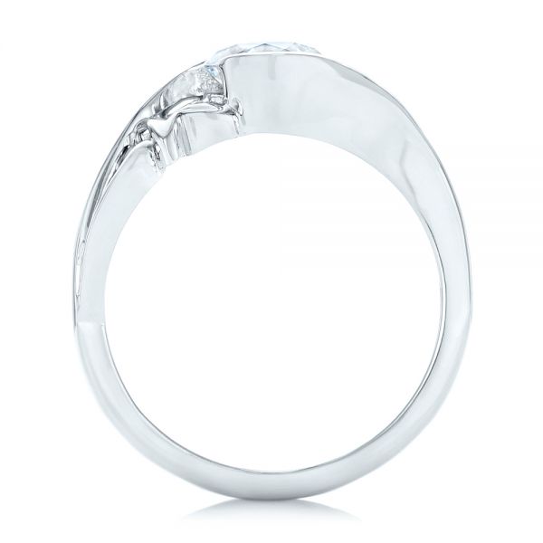  Platinum Platinum Organic Leaf Solitaire Diamond Engagement Ring - Front View -  102411